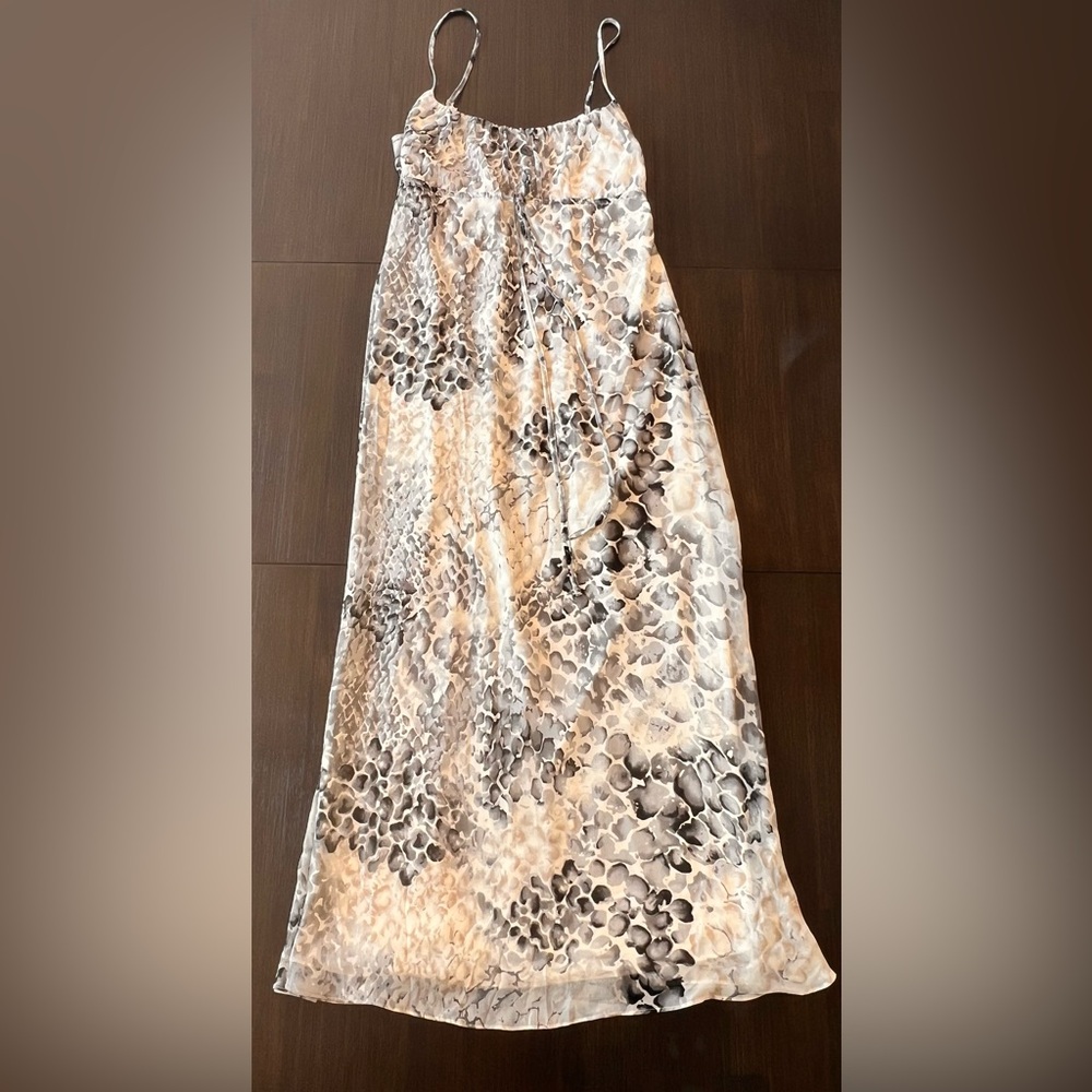 New York & Company, Chiffon Floral Maxi Dress Spaghetti Strap, Size 12